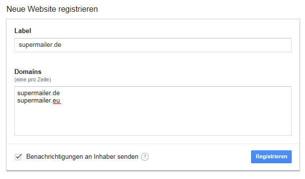 Google reCAPTCHA registrieren